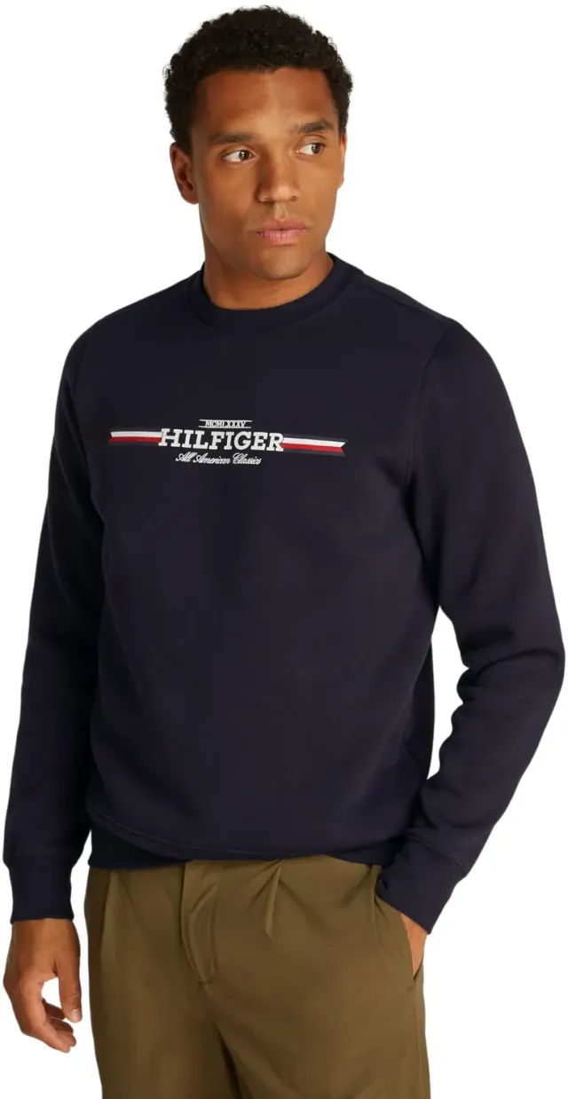 Tommy Hilfiger felpa girocollo uomo scollo rotondo