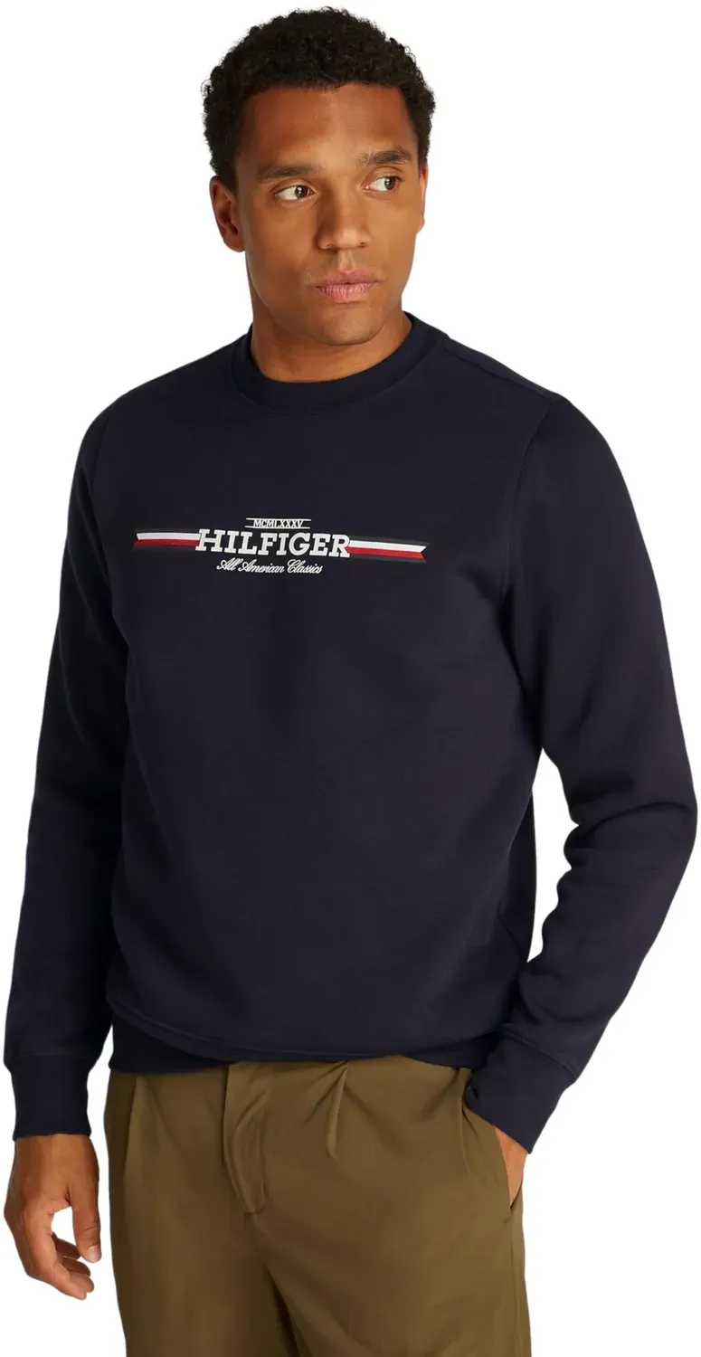 Tommy Hilfiger felpa girocollo uomo scollo rotondo