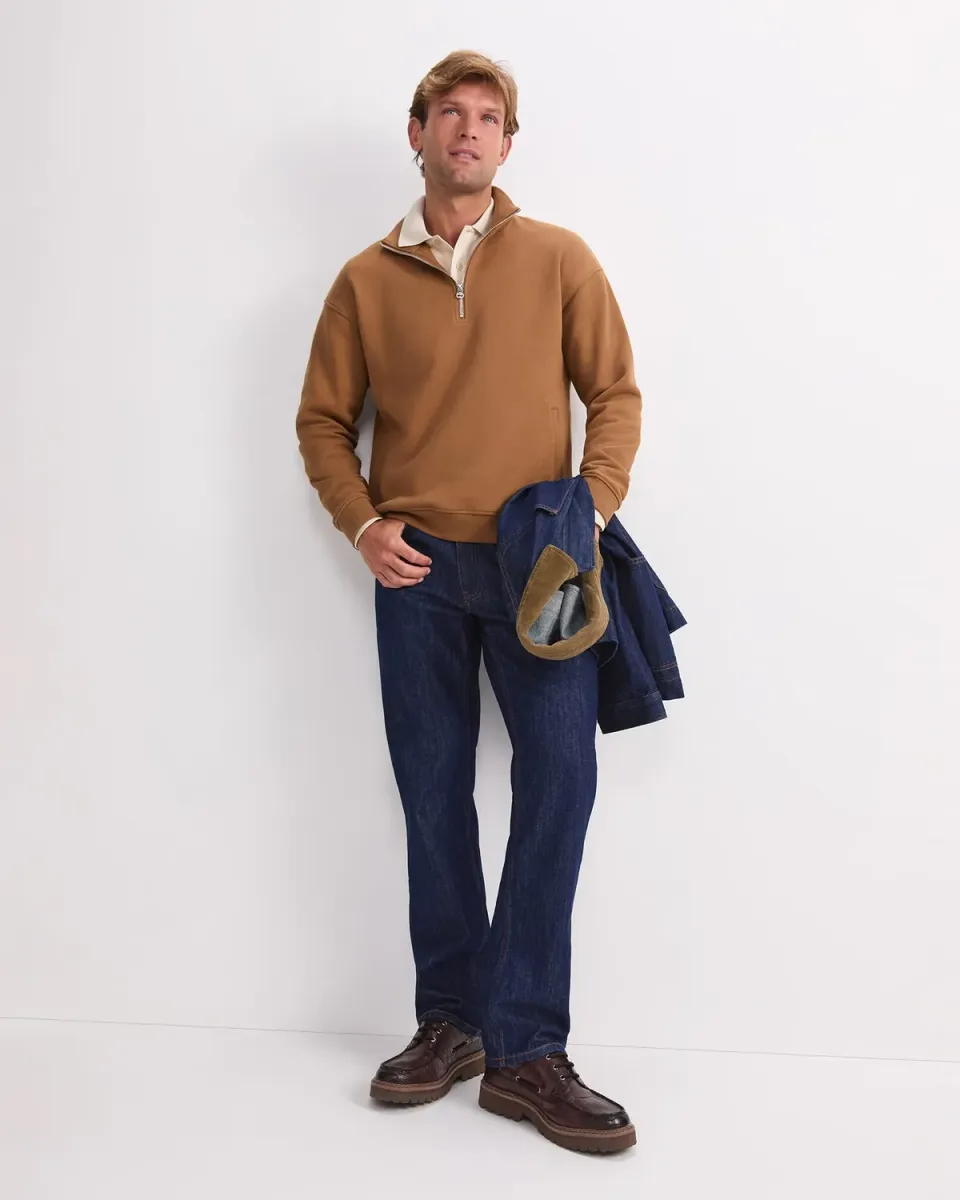 Sportscraft Quarter Zip felpa cotone uomo mezza zip