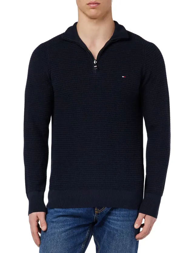 Tommy Hilfiger pullover uomo senza cappuccio L blu cotone