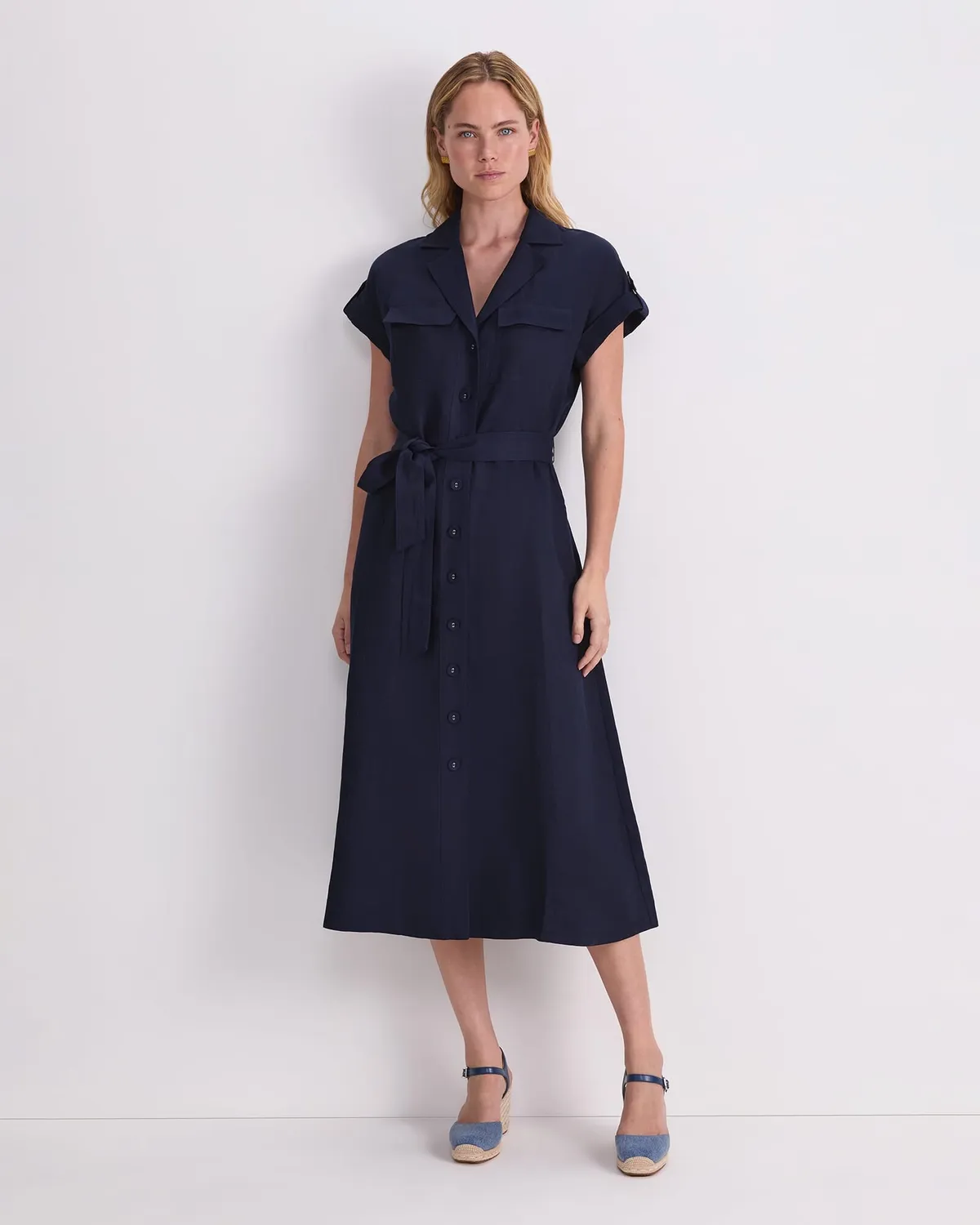 Sportscraft Vallerina abito camicia midi manica corta