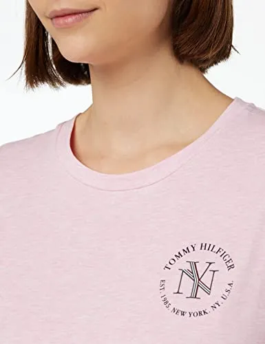 Tommy Hilfiger Reg NYC Roundall Top Donna Manica Corta Girocollo