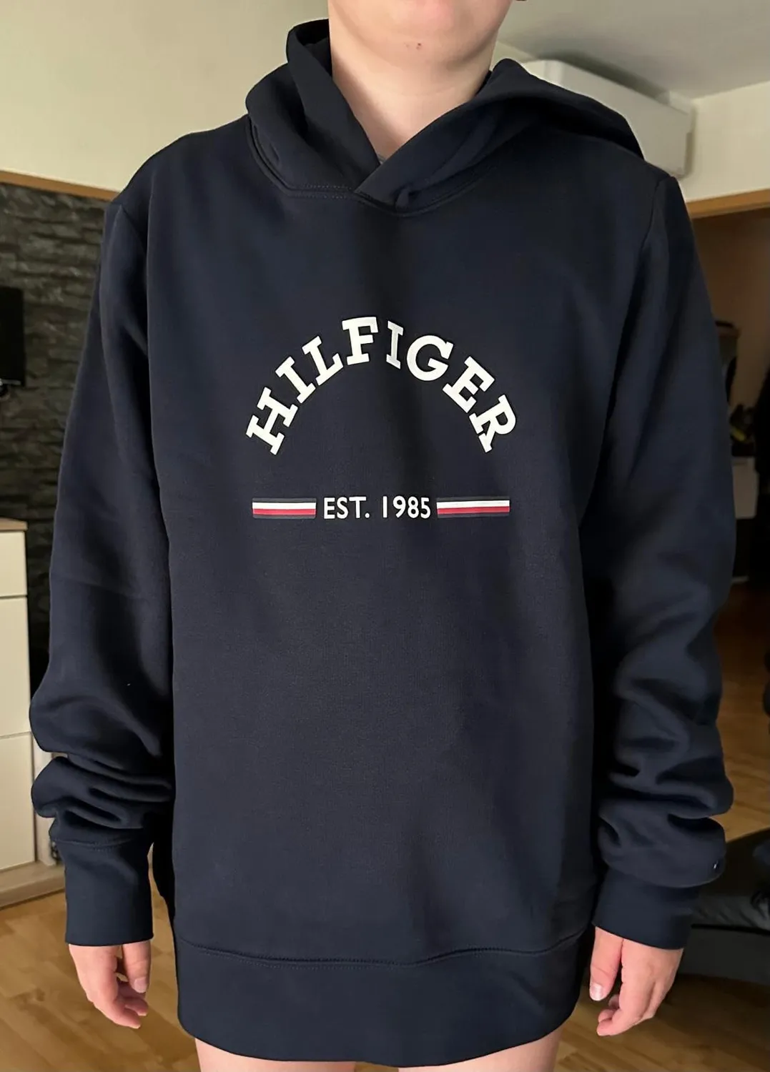 Tommy Hilfiger felpa con cappuccio blu L