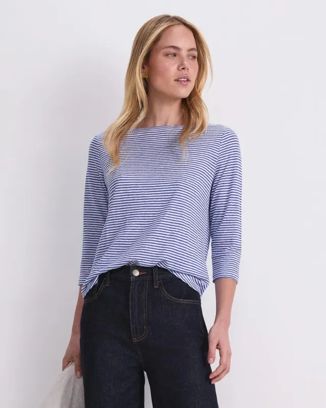 Sportscraft Cecile Linen top lino scollo barca
