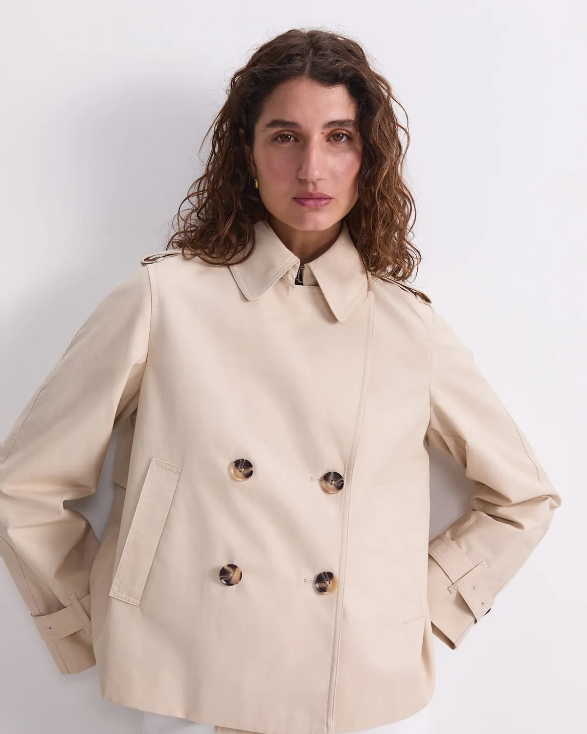 Sportscraft Audrey trench corto lino doppiopetto