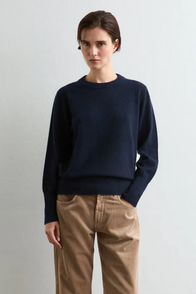 Massimo Alba Amalia maglione donna blu cashmere