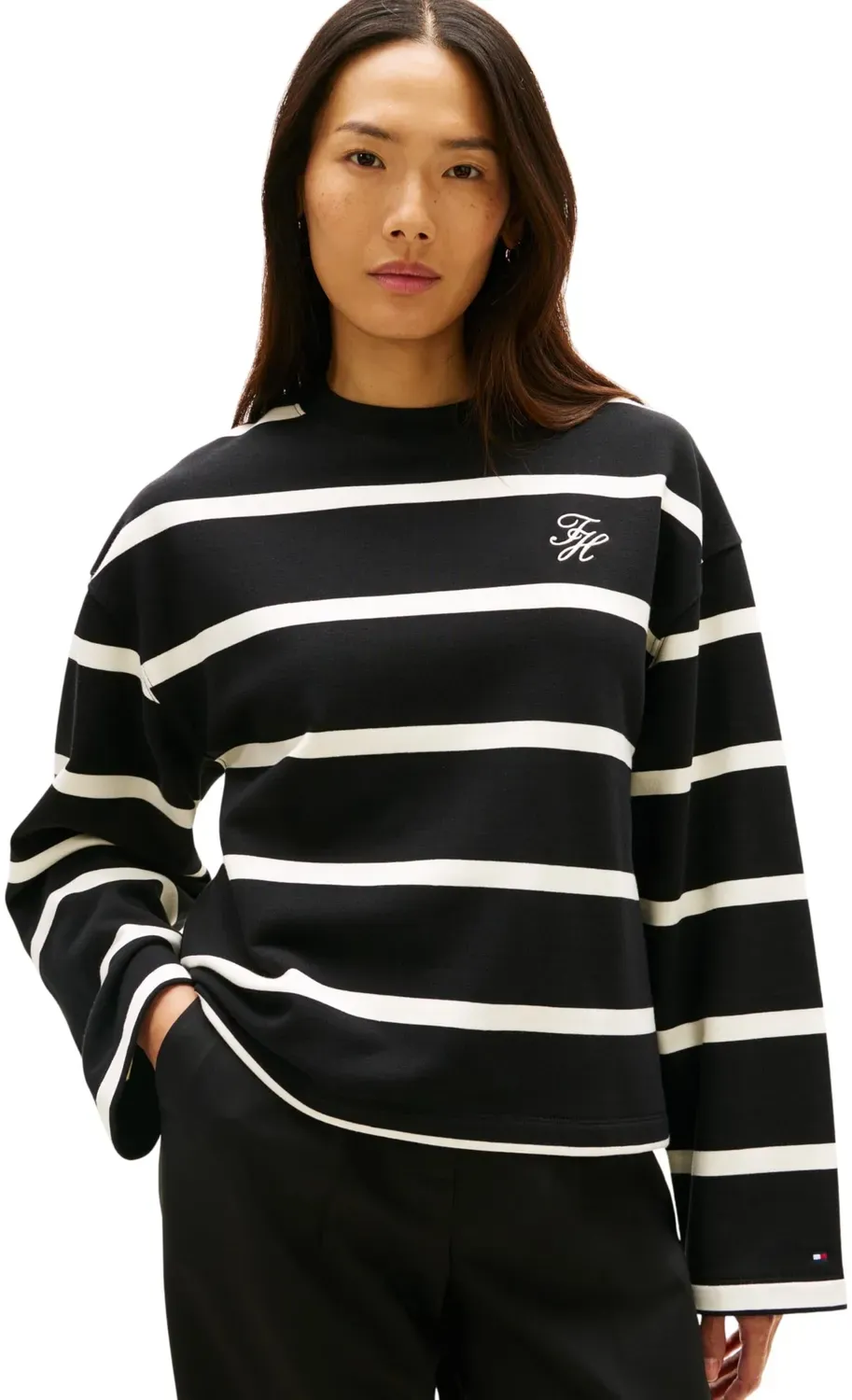 Tommy Hilfiger TH Script Mdrn Terry Swtshrt Ww0ww48431 felpa donna