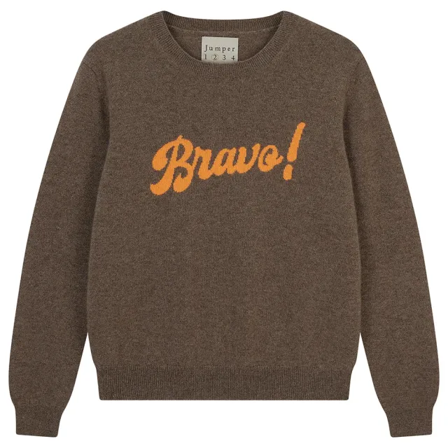 Jumper 1234 Bravo Crew maglione cashmere marrone arancio