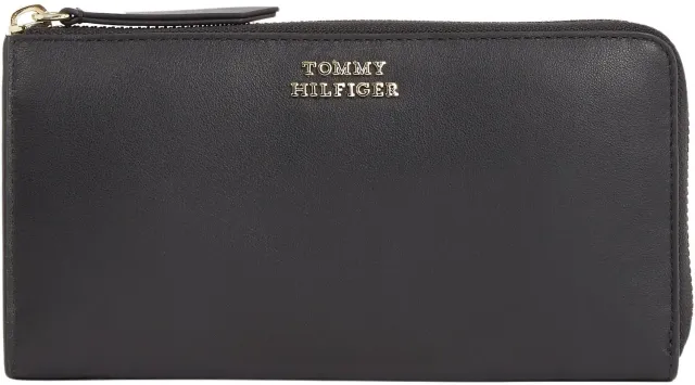 Tommy Hilfiger Leather Lrg Za borsello donna nero grande
