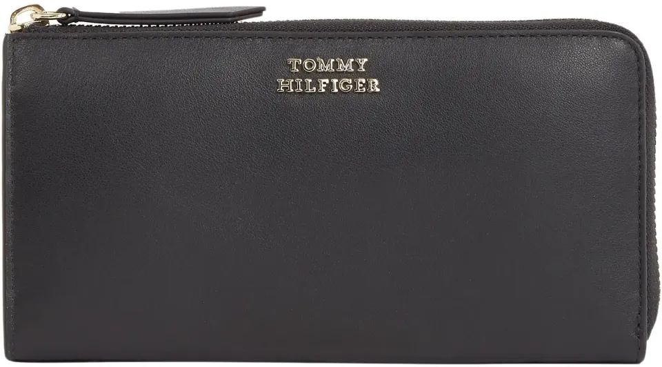 Tommy Hilfiger Leather Lrg Za borsello donna nero grande