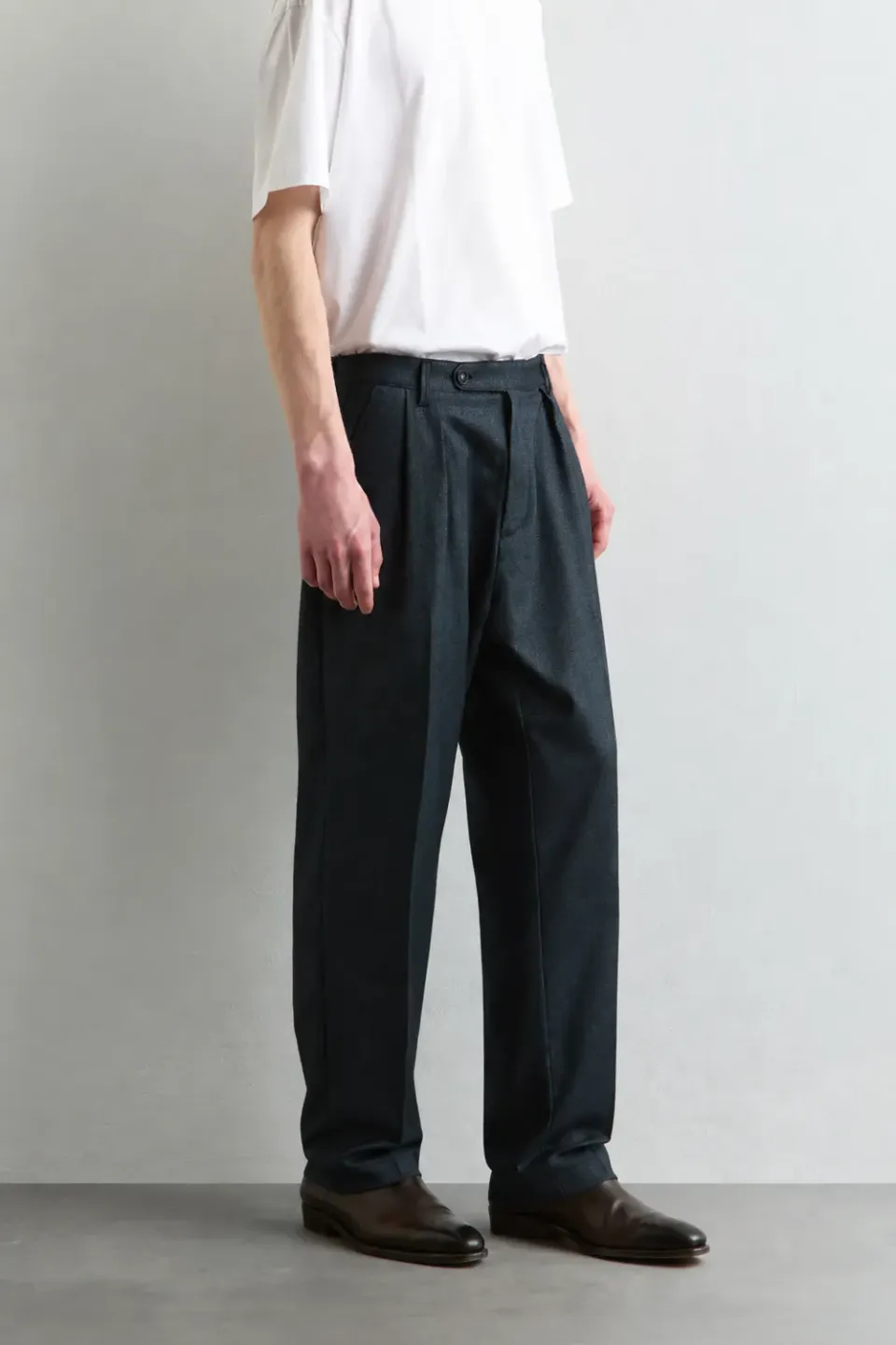 Massimo Alba Stan pantaloni uomo blu cotone doppia pinces