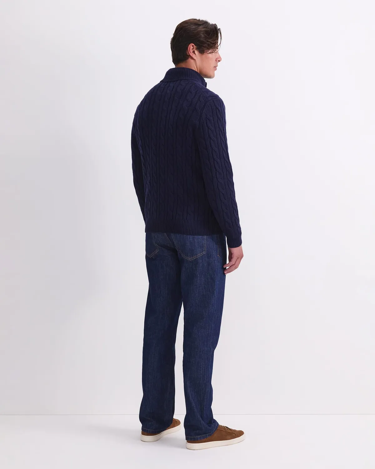Sportscraft Cable maglione mezza zip trecce lana uomo
