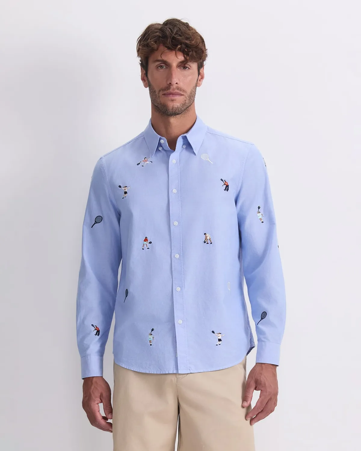 Sportscraft Oxford camicia uomo tennis ricamata cotone