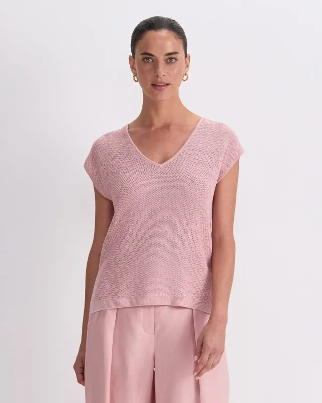 Sportscraft Luisa 119407 maglia donna scollo V lino