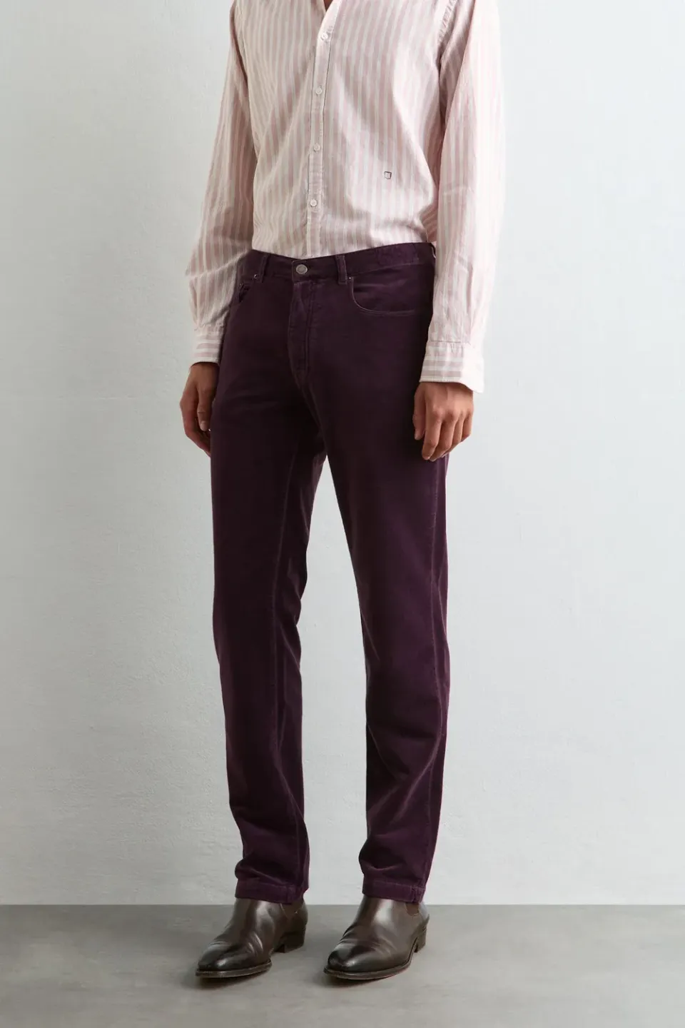 Massimo Alba Alunga pantaloni uomo rosso vellutino