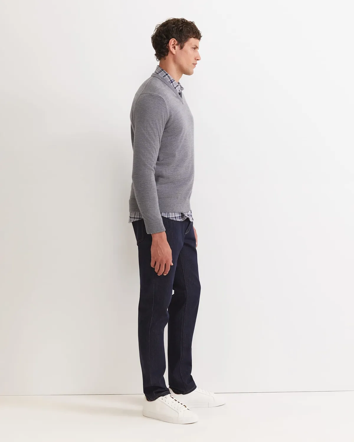 Sportscraft Merino V-Neck maglione uomo extra fine