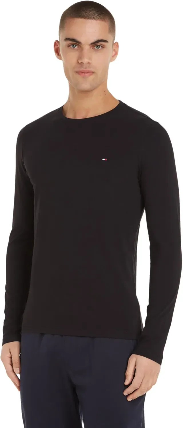 Tommy Hilfiger MW0MW10804 camicia slim uomo nera stretch