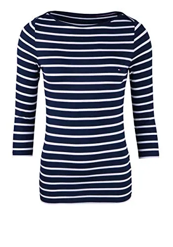 Tommy Hilfiger Heritage Top Maglia Donna Scollo Barca Righe