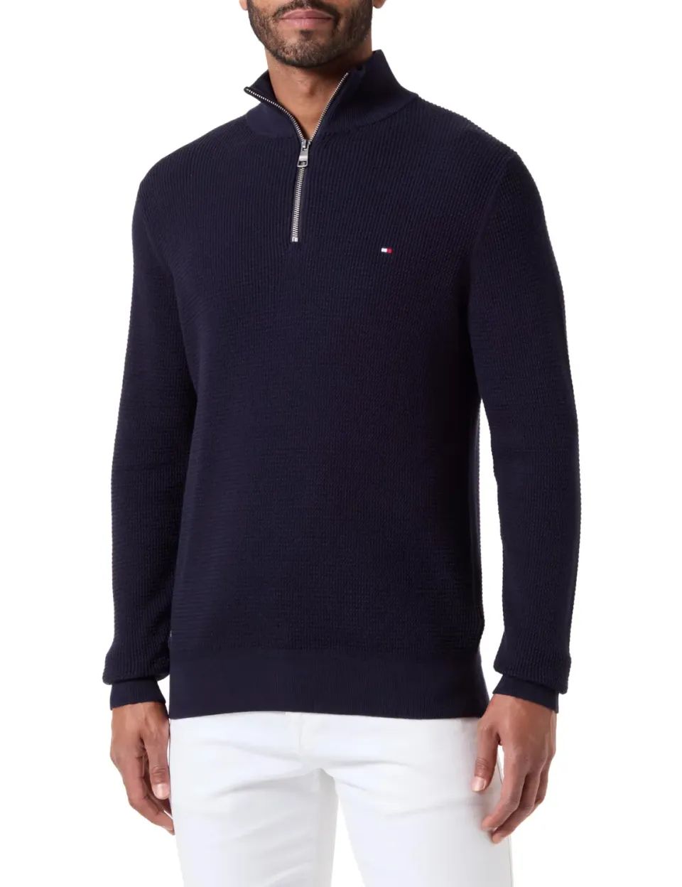 Tommy Hilfiger felpa uomo zip desert sky senza cappuccio pile