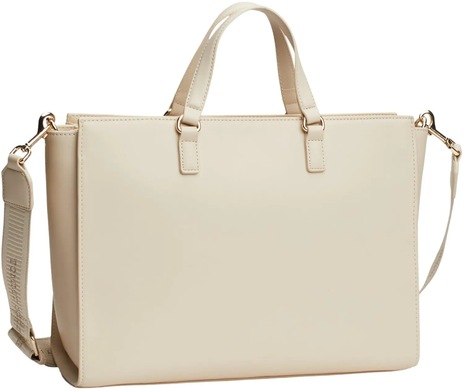 Tommy Hilfiger Fresh Satchel borsa tracolla donna beige grande