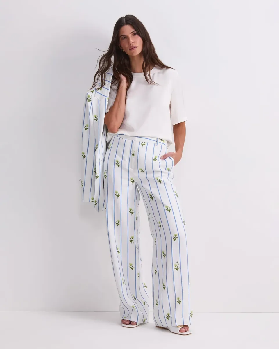 Sportscraft Hampton Stripe pantalone lino donna