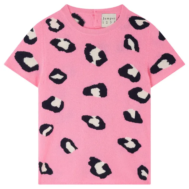 Jumper 1234 Leopard T-Shirt maglietta rosa cashmere