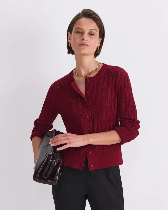 Sportscraft Elka Cable Pointelle cardigan cotone donna