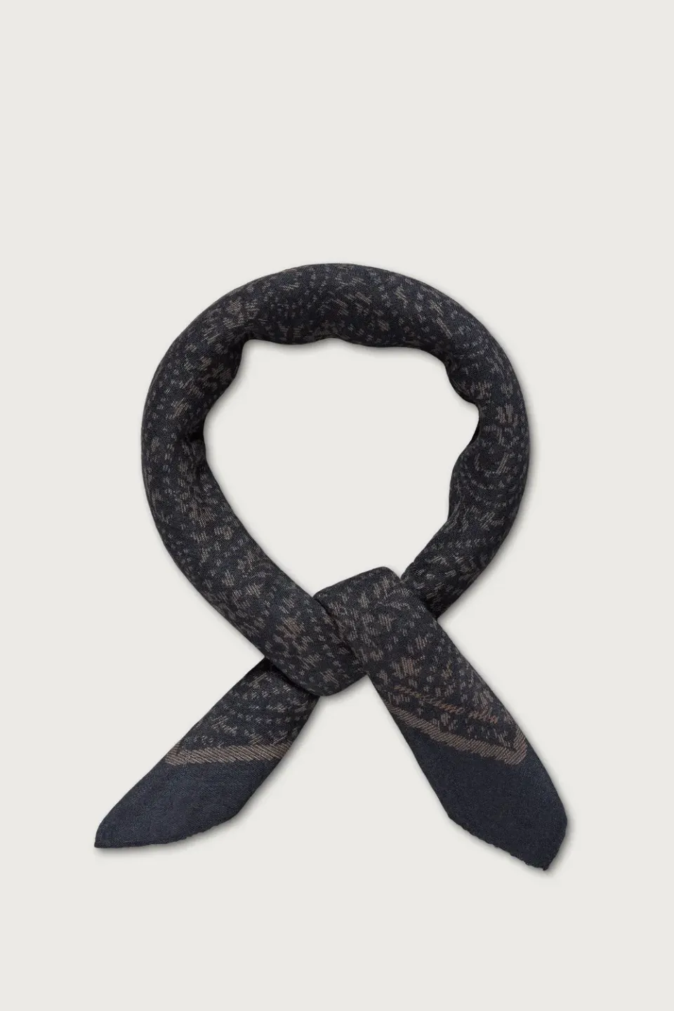 Massimo Alba Bandana foulard blu scuro cashmere seta