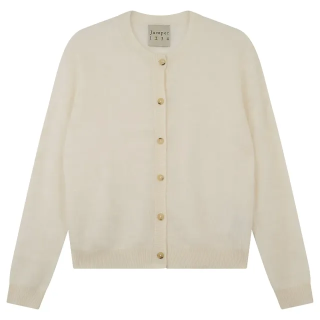 Jumper 1234 Brushed cardigan cashmere crema spazzolato