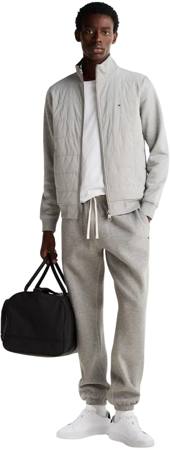 Tommy Hilfiger Mix Media Zip felpa uomo grigio 3XL