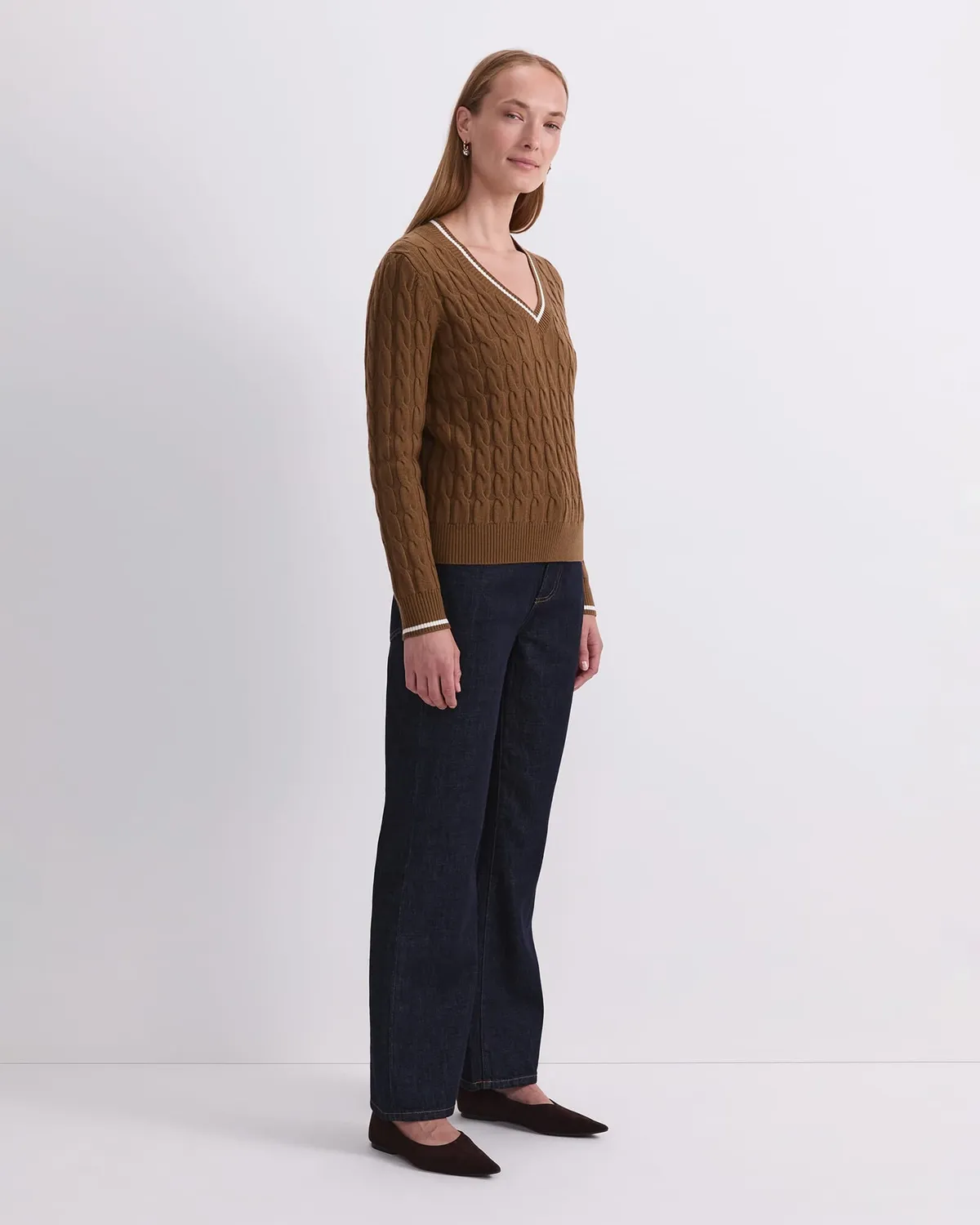 Sportscraft Merino Cable maglione lana merino scollo V