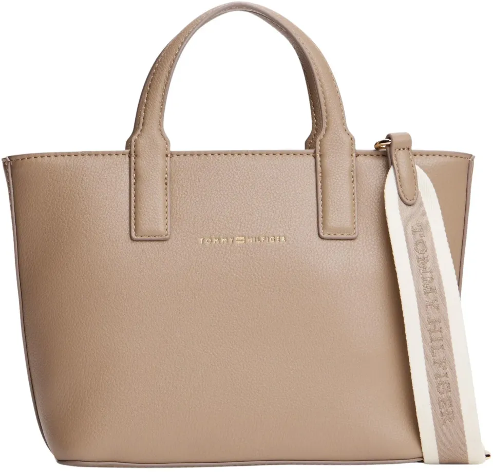 Tommy Hilfiger Logotape Mini tote piccola beige Coastal Taupe