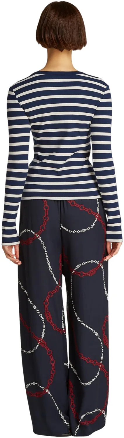 Tommy Hilfiger Henley Slim Maglia Donna S Ecru