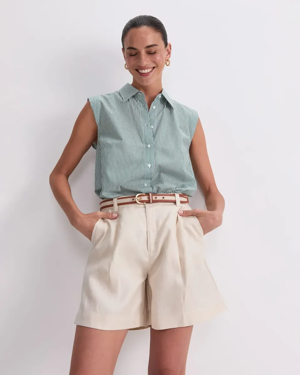 Sportscraft Jamie Linen Pleat Short pantaloncini lino donna