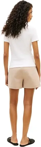 Tommy Hilfiger maglietta donna manica corta bianca ecru righe
