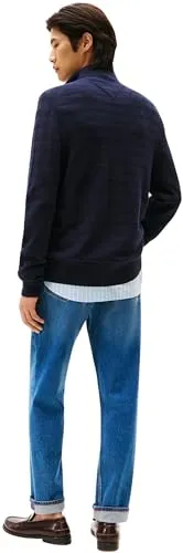 Tommy Hilfiger Stripe Structure Maglione Zip Uomo M