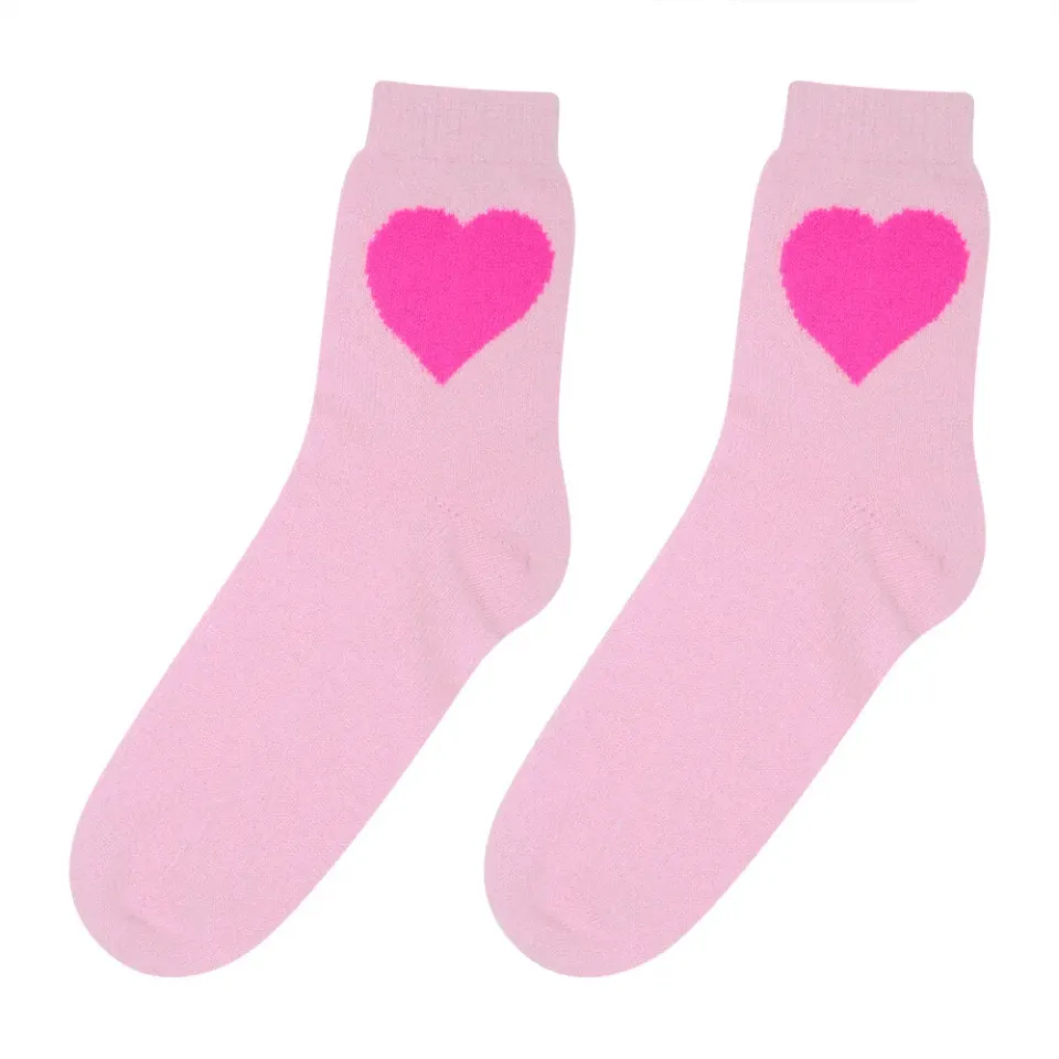 Jumper 1234 Heart Socks calzini rosa cashmere