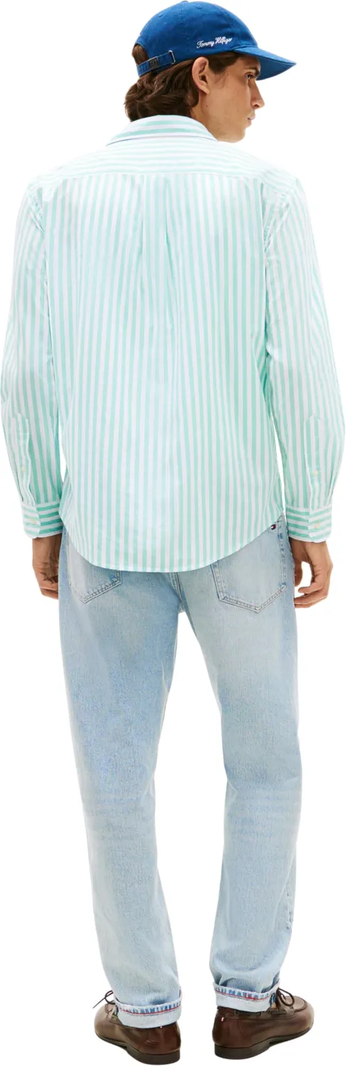Tommy Hilfiger Flex Poplin MW0MW42440 Camicia Uomo L Riga Aqua