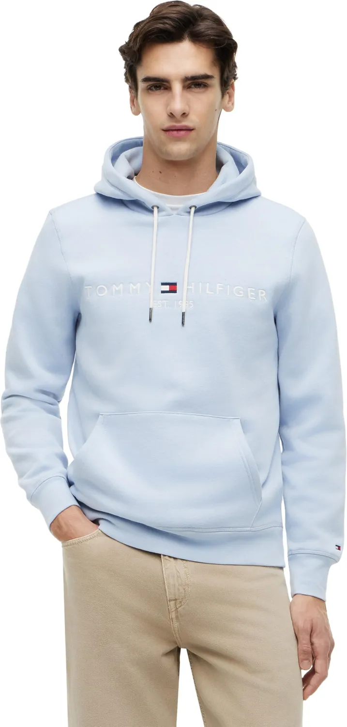 Tommy Hilfiger Tommy Logo felpa uomo cappuccio blu