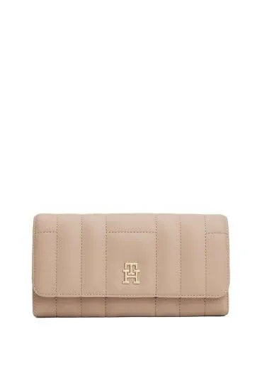 Tommy Hilfiger Feminine Flap portafogli donna beige grande