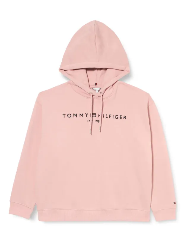 Tommy Hilfiger Corp Logo felpa cappuccio blu felpata