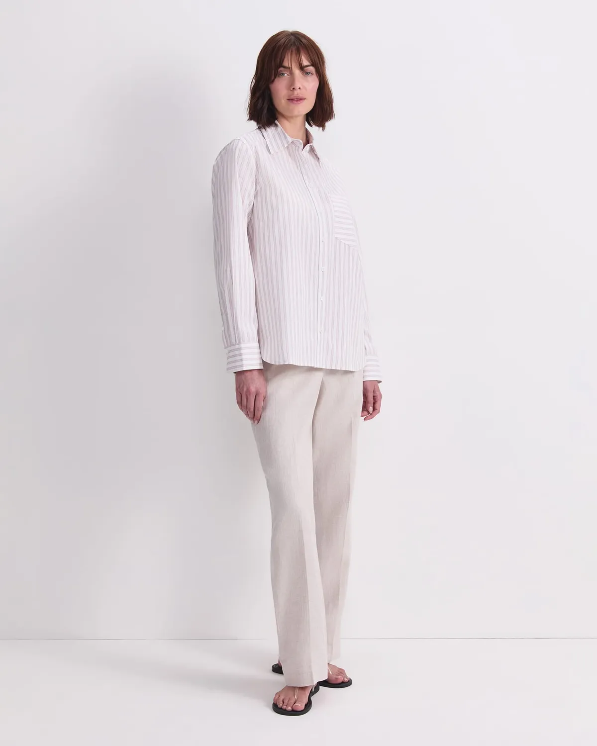 Sportscraft Logo Stripe Camicia donna cotone leggero a righe