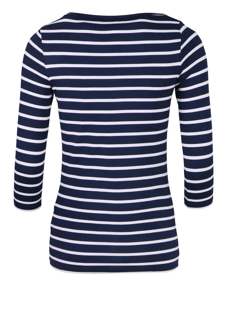 Tommy Hilfiger Heritage Top Maglia Donna Scollo Barca Righe