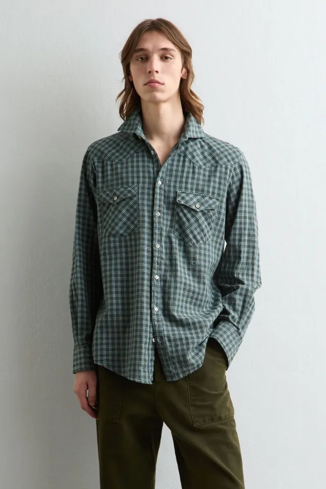 Massimo Alba Arizona camicia uomo air blue cotone