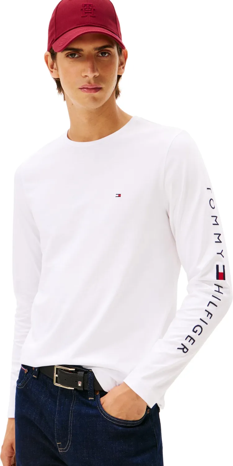 Tommy Hilfiger Logo maglia uomo maniche lunghe cotone nera