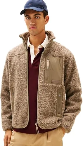Tommy Hilfiger Teddy Fleece MW0MW40420 felpa zip beige taglia M