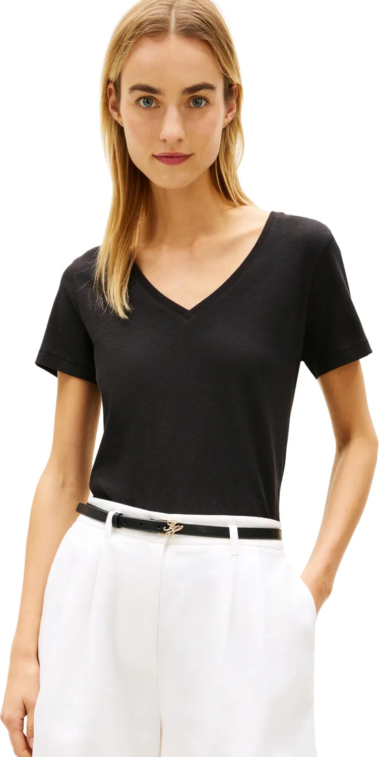 Tommy Hilfiger Co Linen WW0WW48704 maglietta lino ecru