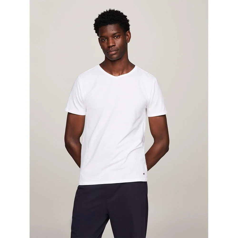 Tommy Hilfiger Stretch Scollo a V T-Shirt Uomo 3 Pezzi Nera