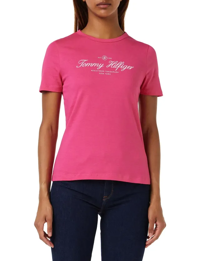 Tommy Hilfiger t-shirt donna scollo rotondo maniche corte cotone