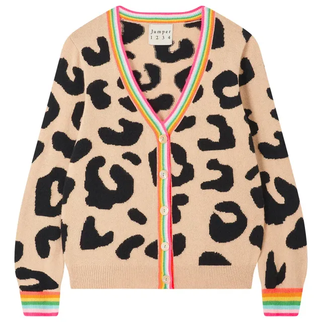 Jumper 1234 Leopard Rainbow cardigan cashmere camel nero
